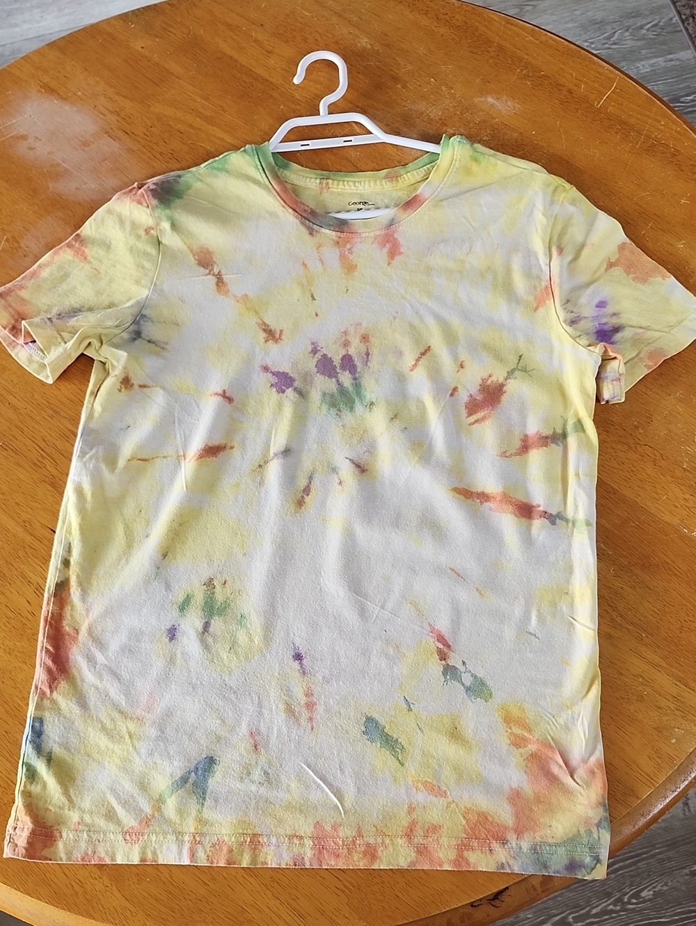 Hand Dyed Men's Cotton Crewneck Sweatshirt | Yellow Orange Blue Green | Small